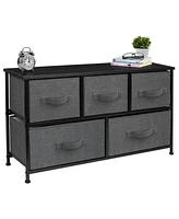 Sorbus 5 Drawers Dresser- Storage Unit with Steel Frame, Wood Top, Fabric Bins - for Bedroom, Closet, Office and more