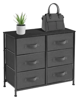 Sorbus 6 Drawers Dresser- Storage Unit with Steel Frame, Wood Top, Fabric Bins - for Bedroom, Closet