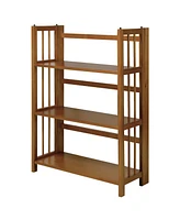 Yu Shan 3-Shelf Folding Stackable 27.5" Wide Bookcase