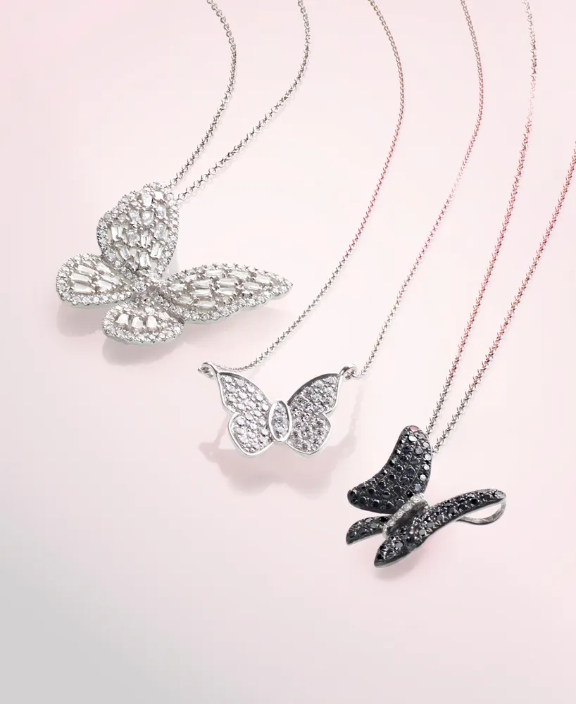 Wrapped in Love Diamond Butterfly 20" Pendant Necklace (1/2 ct. t.w.) in 14k White Gold, Created for Macy's