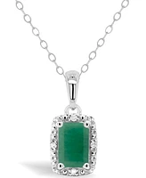 Sapphire (5/8 ct. t.w.) and Diamond Accent Pendant Necklace Sterling Silver (Also Available Emerald)