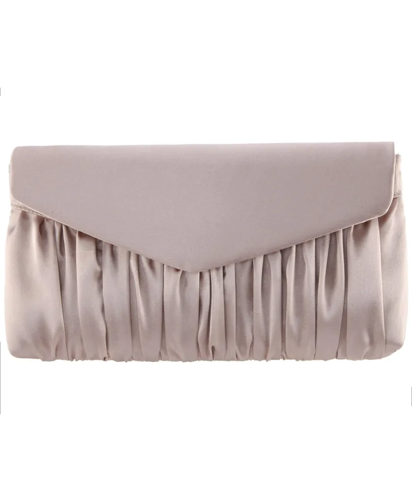 Nina Salome Satin Pleated Clutch