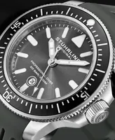 Stuhrling Men's Gray Silicone Rubber Strap Watch 43mm