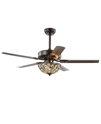Ali 48" 3-Light Wrought Iron Led Ceiling Fan with Remote