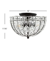 Billie 12" Crystal Flower, Acrylic Led Semi-Flush Mount