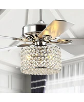 Brandy 52" 3-Light Crystal Prism Drum Led Ceiling Fan with Remote