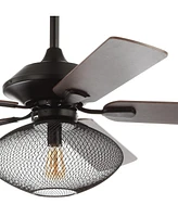 Clift 52" 1-Light Mid-Century Led Ceiling Fan with Remote