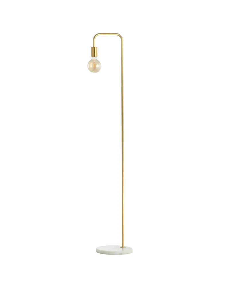 Vega 60" Minimalist Edison, Marble Floor Lamp - Brass Gold