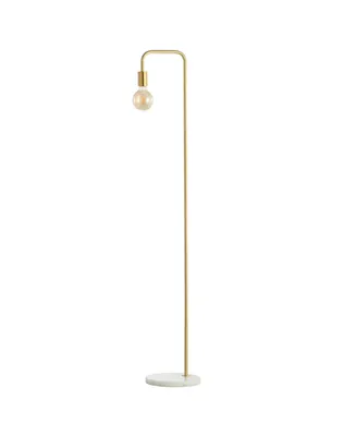 Vega 60" Minimalist Edison, Marble Floor Lamp - Brass Gold