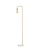 Vega 60" Minimalist Edison, Marble Floor Lamp - Brass Gold