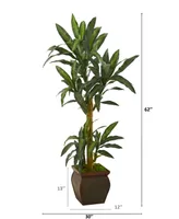 Nearly Natural 62in. Yucca Artificial Plant in Decorative Planter