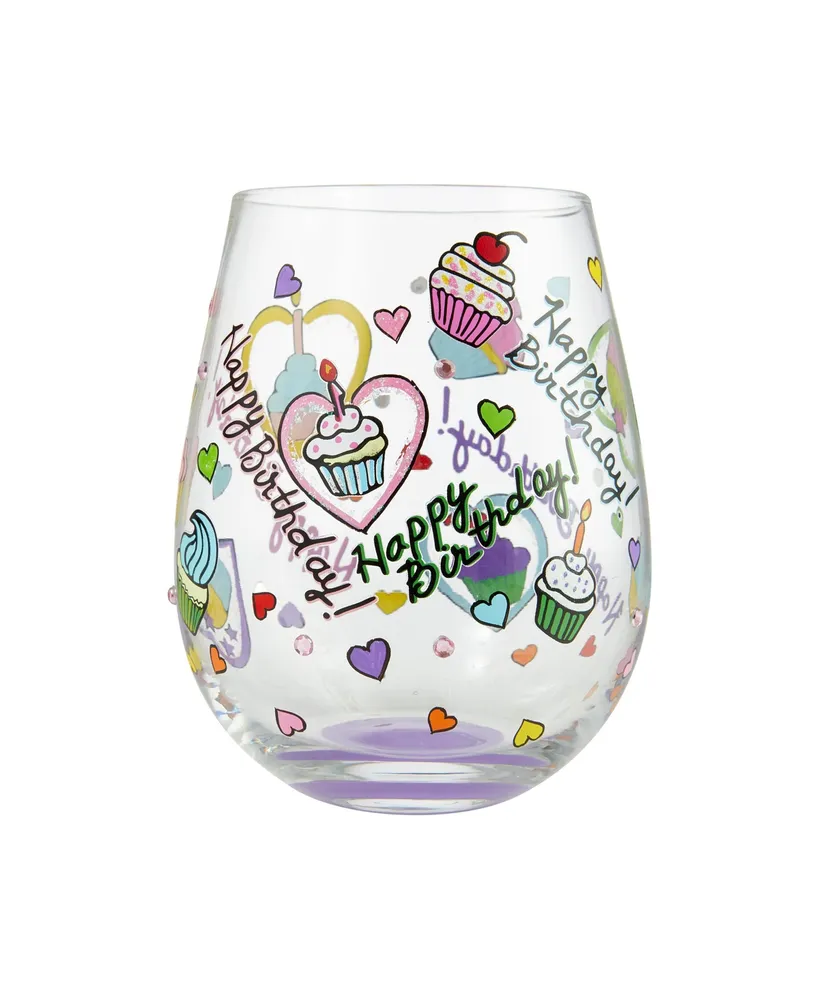 Enesco Lolita Birthday Cupcakes Stemless Wine Glass