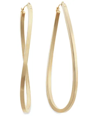 Figure 8 Hoop Earrings 14k Gold Vermeil, 2-1/2" (Also Sterling Silver)