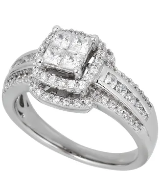 Diamond Princess Engagement Ring (1 ct. t.w.) in 14k White Gold