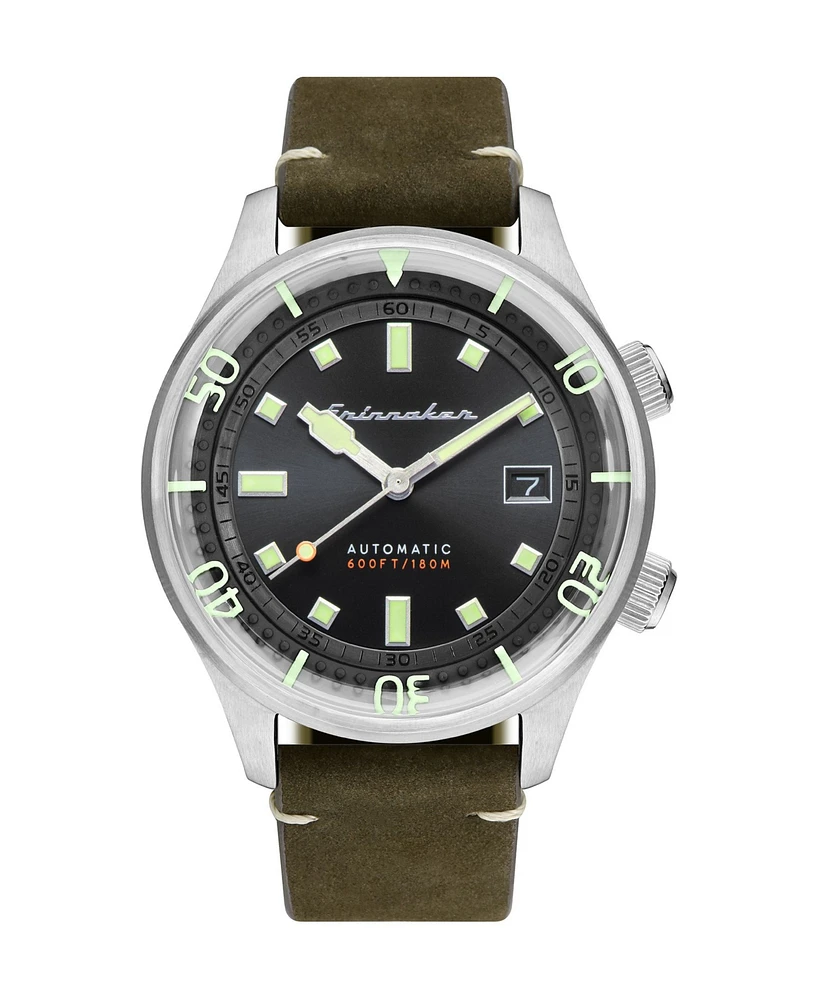 Spinnaker Men's Bradner Automatic Genuine Leather Strap Watch 42mm