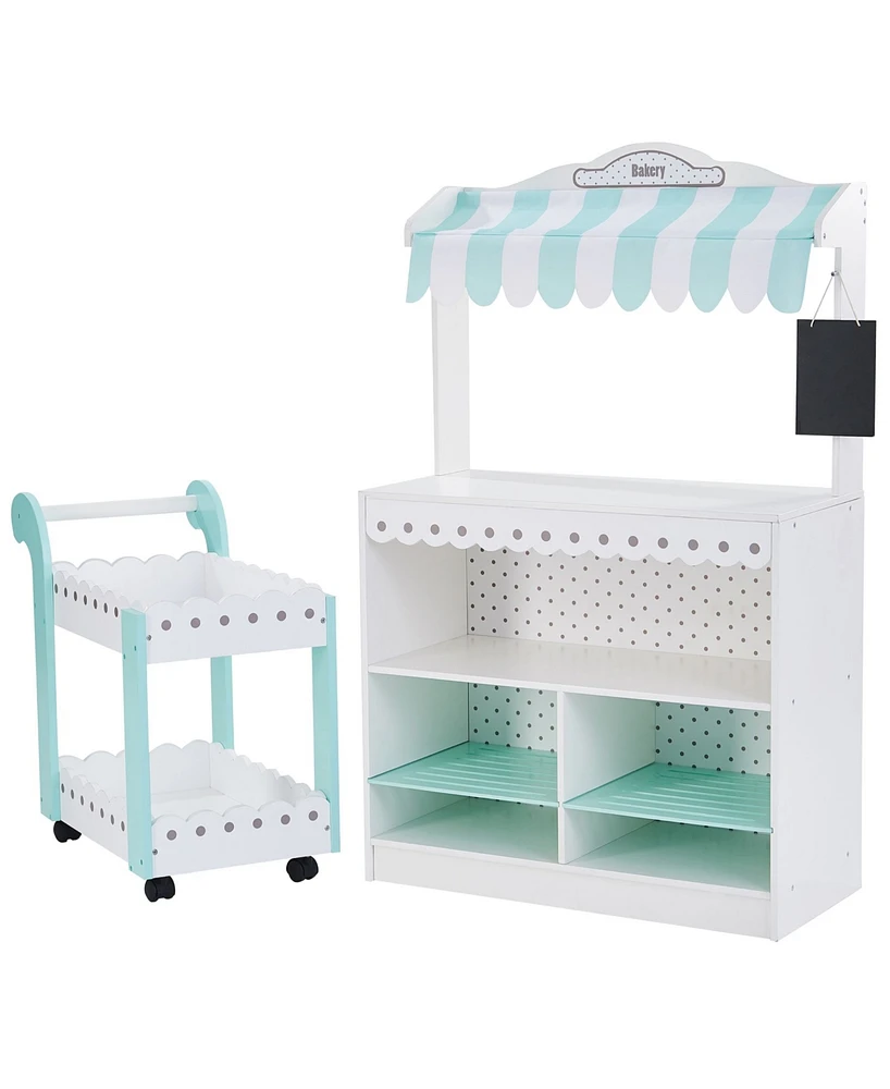 Teamson Kids - My Dream Bakery shop Dessert Stand - White / Mint