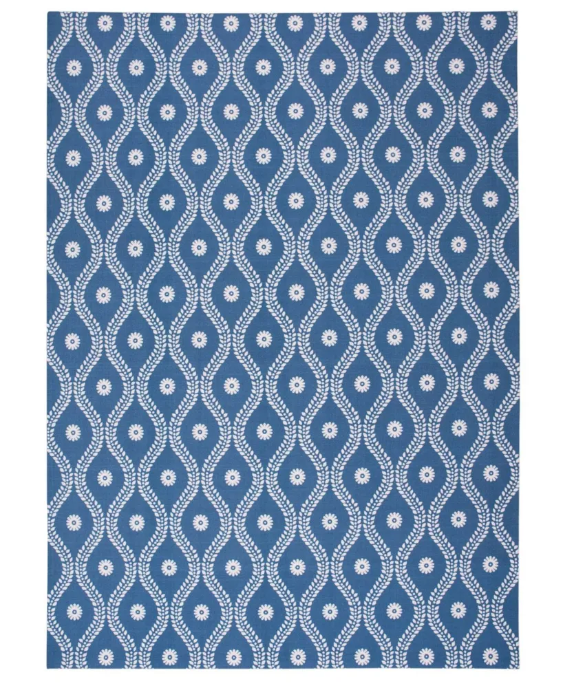 Long Street Looms Backyard BAC085 Navy 7'9" x 10'10" Outdoor Area Rug