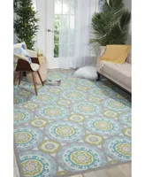 Long Street Looms Shady Brights SHA16 Jade 4'3" x 6'3" Outdoor Area Rug