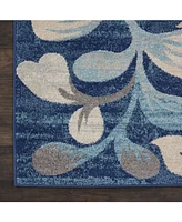 Long Street Looms Peace PEA03 Navy 8'10" x 11'10" Area Rug