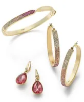 Dkny Gold Tone Pink Ombre Crystal Jewelry Separates
