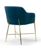 Glamour Home Ana Velvet Arm Dining Chair with Metal Legs