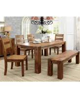 Furniture of America Yukaiah Solid Wood Rectangular Dining Table