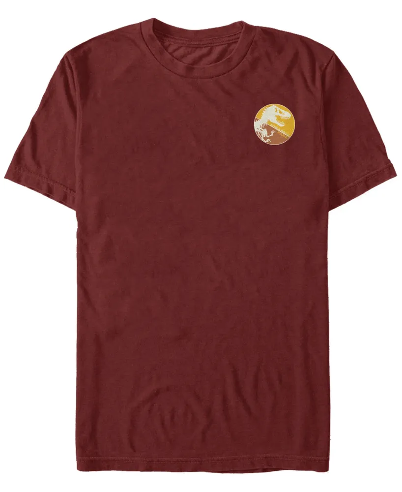 Fifth Sun Jurassic Park Men's Split Colors T-Rex Logo Short Sleeve T-Shirt