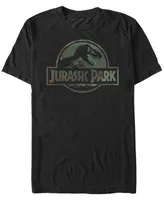 Fifth Sun Jurassic Park Men's Camo Fossil Logo Short Sleeve T-Shirt