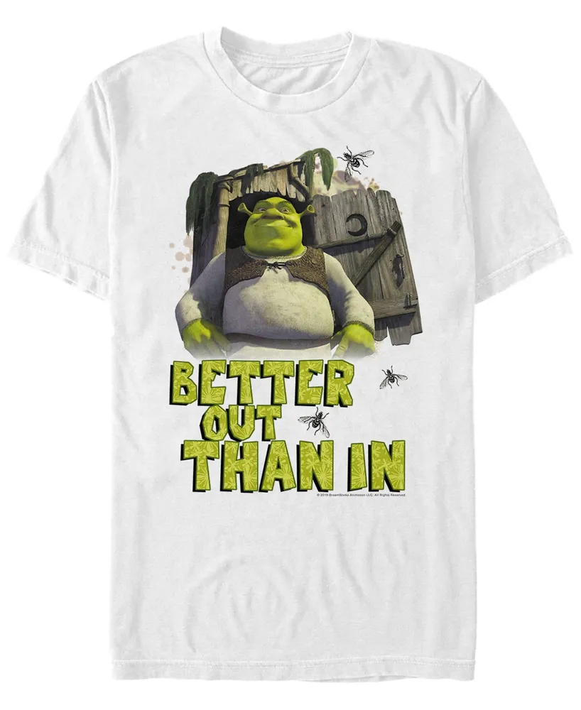 Fifth Sun Shrek Men's Better Out Than Outhouse Portrait Short Sleeve T-Shirt