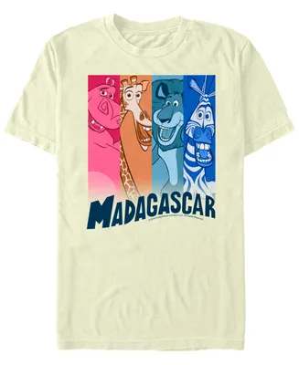 Fifth Sun Madagascar Men's Solid Character Panels Short Sleeve T-Shirt