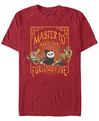 Fifth Sun Kung Fu Panda Men's Master Po and The Furious Five Poster Short Sleeve T-Shirt