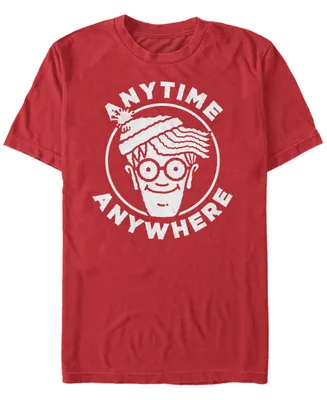 Fifth Sun Where's Waldo Men's Anytime Anywhere Big Face Logo Short Sleeve T-Shirt