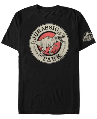 Fifth Sun Jurassic Park Men's is Open Logo Short Sleeve T-Shirt