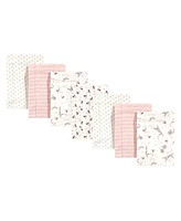 Hudson Baby Baby Girls Paris Flannel Burp Cloths, Pack of 7