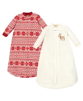 Hudson Baby Baby Boys Long-Sleeve Fleece Sleeping Bag, Reindeer, 0-9 Months