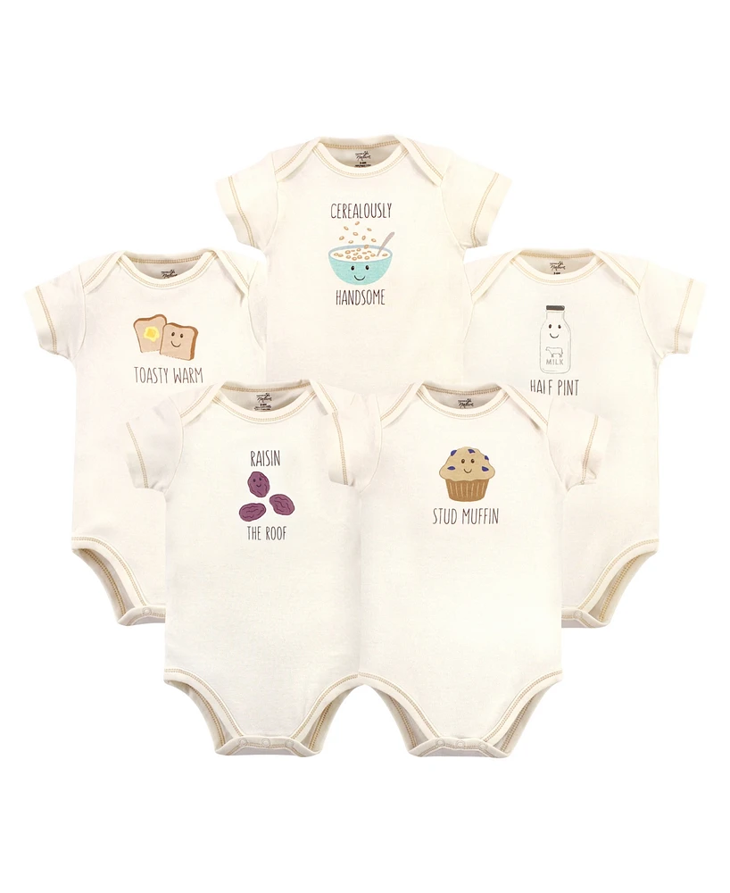 Touched by Nature Baby Girls and Boys Muffin Bodysuits, Pack of 5