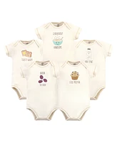 Touched by Nature Baby Girls and Boys Muffin Bodysuits, Pack of 5