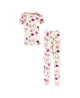 Touched by Nature Big Girls Organic Cotton Tight-Fit Pajama Set, Botanical, 10 Years