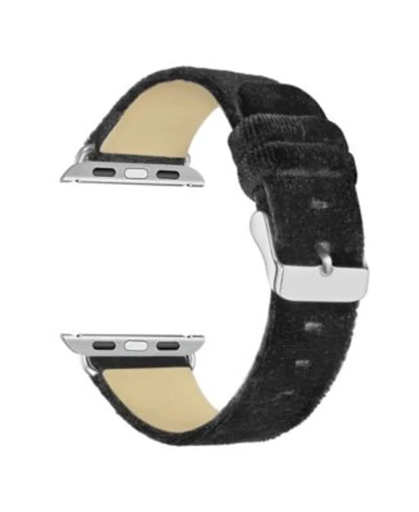 Posh Tech Mens Womens Apple Wool Velvet Leather Stainless Steel Replacement Band Collection