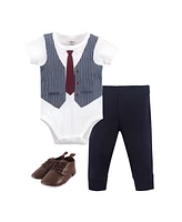 Little Treasure Baby Boys Bodysuit, Pant and Shoe Set