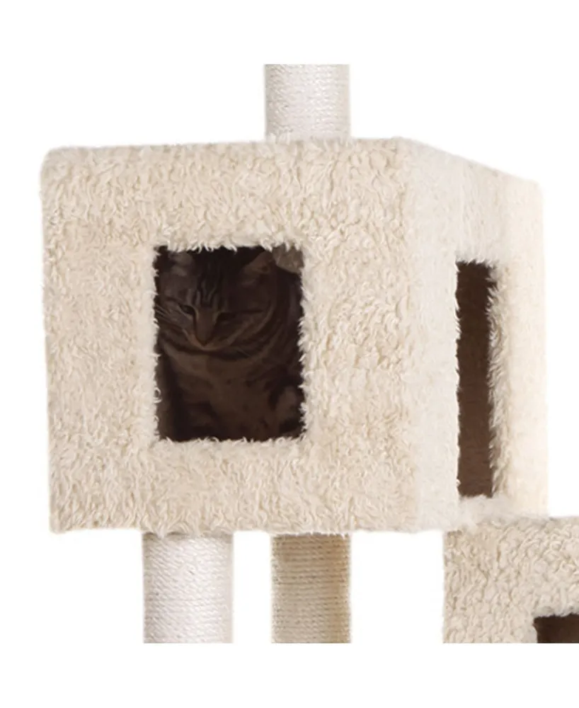 Armarkat Multi-Level Real Wood Cat Tree With Two Spacious Condos