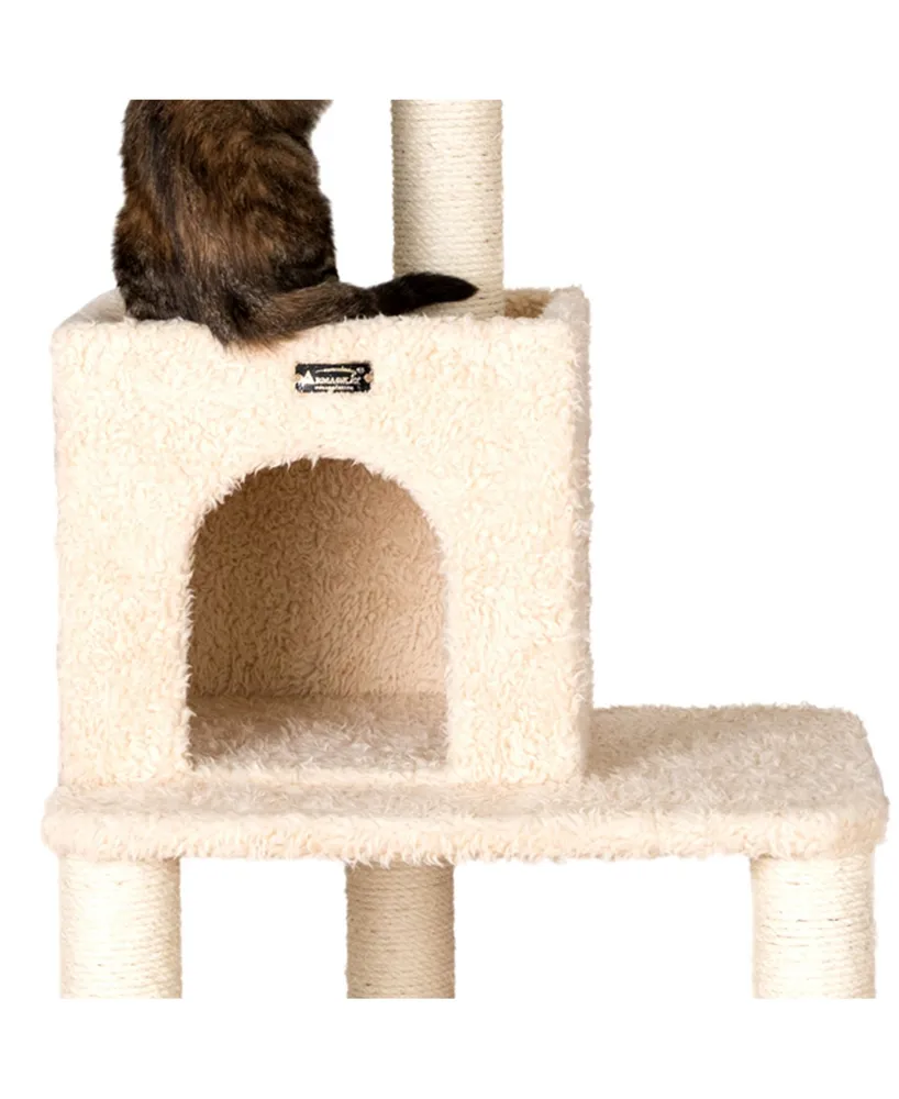 Armarkat Real Wood Cat Tower, Ultra Thick Faux Fur Covered Cat Condo