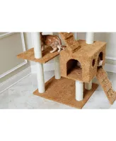 Armarkat 74" Multi-Level Real Wood Cat Tree With Scratching Posts