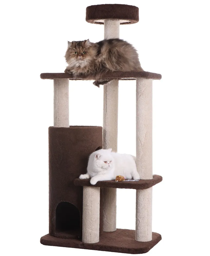 Armarkat 3-Level Carpeted Real Wood Cat Tree Condo