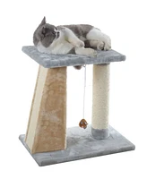 Armarkat X2001 Two-Level Platform Real Wood Scratcher with Sisal Carpet Board for Small Cats