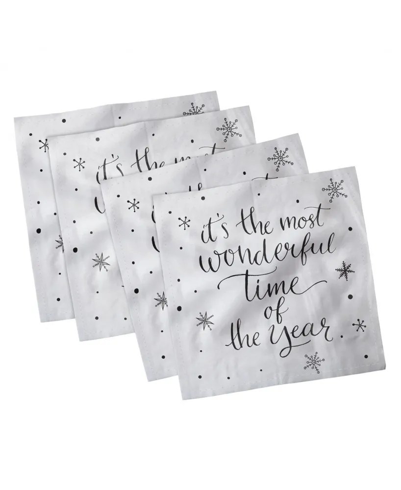 Ambesonne Christmas Theme Set of 4 Napkins, 12" x 12"