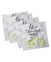 Ambesonne Bicycle Set of 4 Napkins, 12" x 12"
