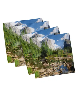 Ambesonne Yosemite Set of 4 Napkins, 12" x 12"