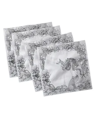 Ambesonne Mermaid Set of 4 Napkins