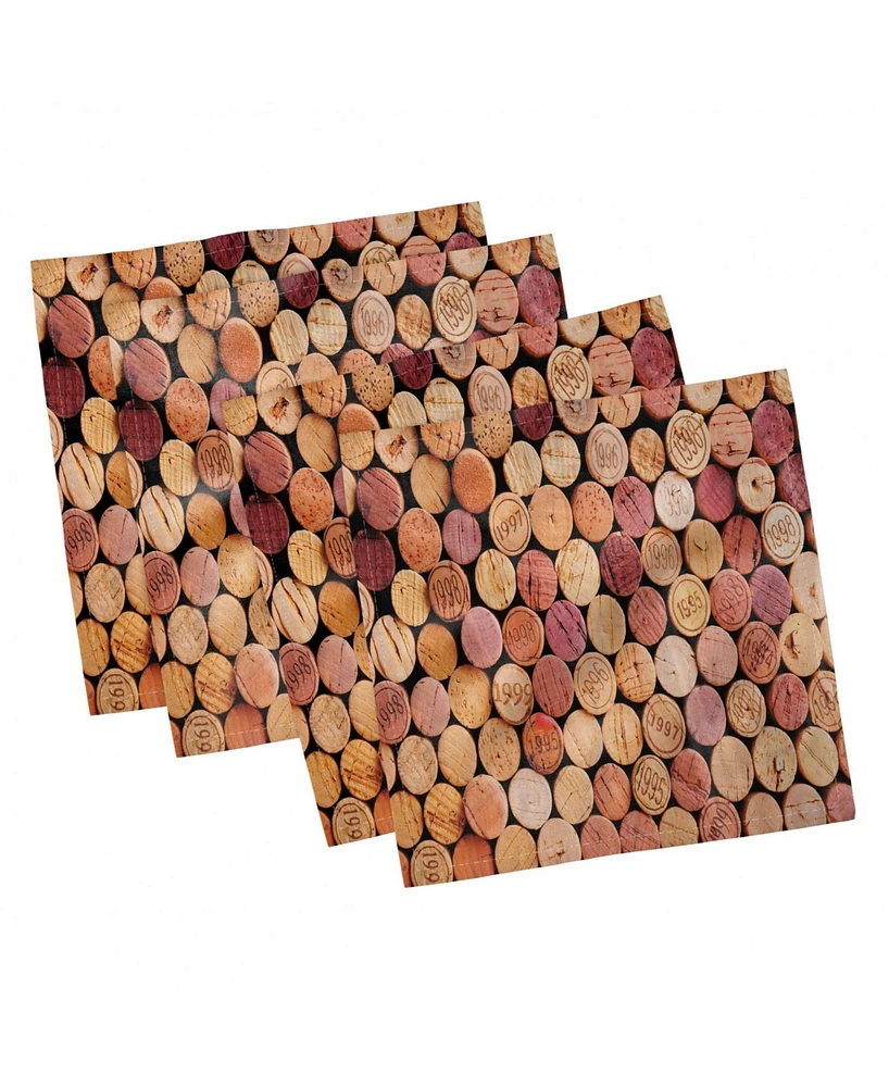 Ambesonne Wine Set of 4 Napkins, 12" x 12"